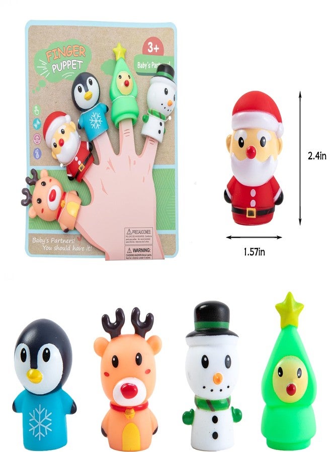 Jocomoni 5 Pieces Christmas Finger Puppets Toys for Kids Santa Claus Snowman Character Party Favors Goodie Bag Fillers - Image 3